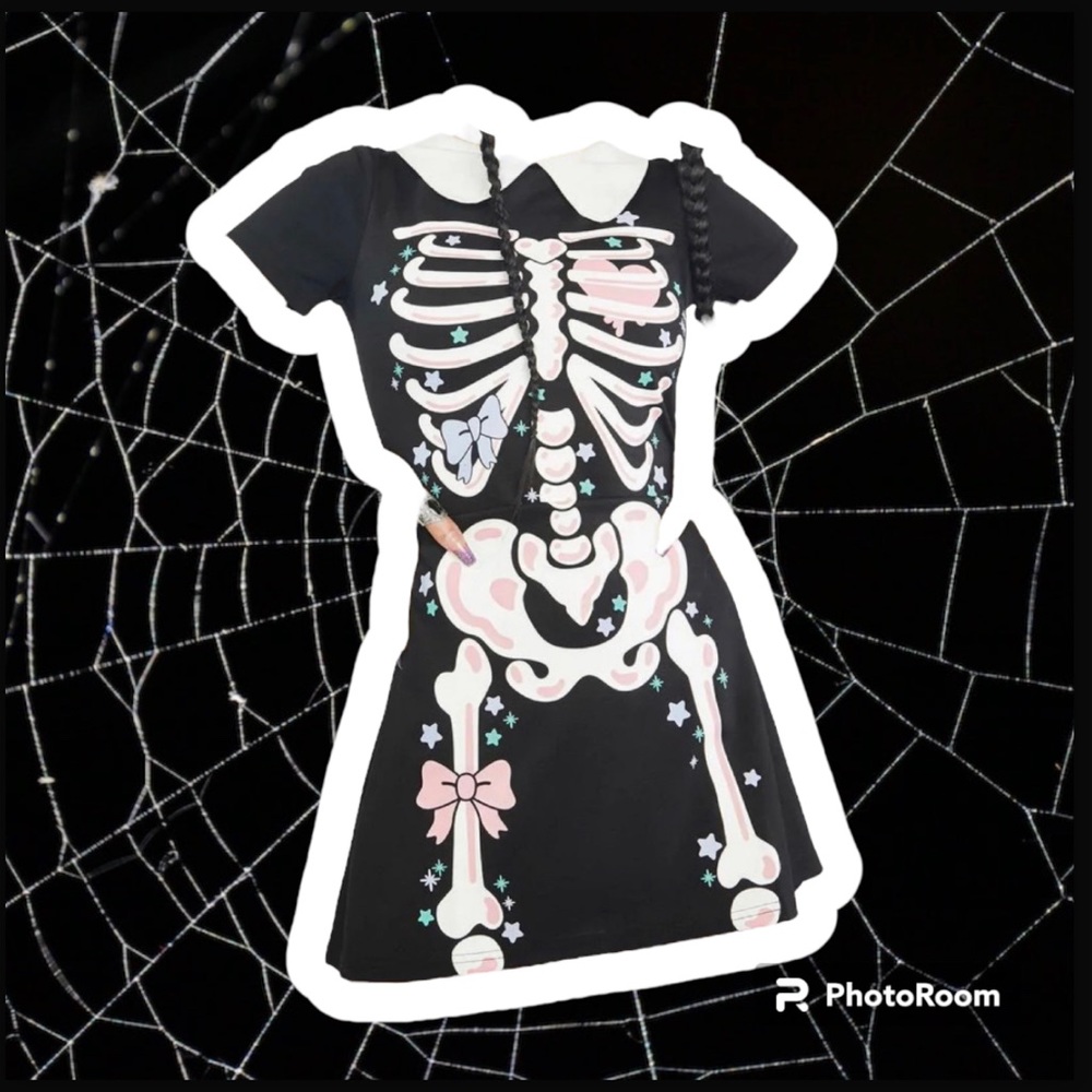 DOLLS KILL RATTLE MY BONES SKELETON DRESS